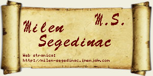 Milen Segedinac vizit kartica